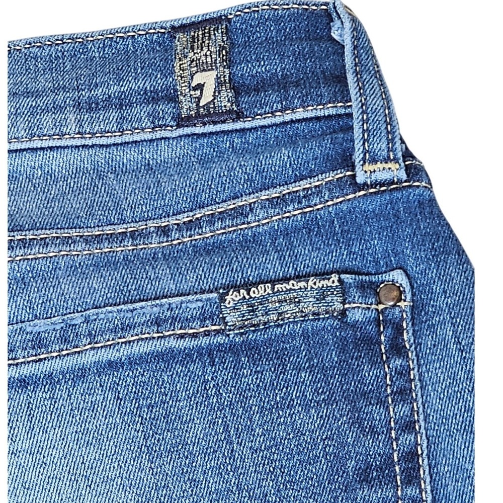 7 For All Mankind Josefina Skinny Boyfriend Distressed Jeans Blue Size 27